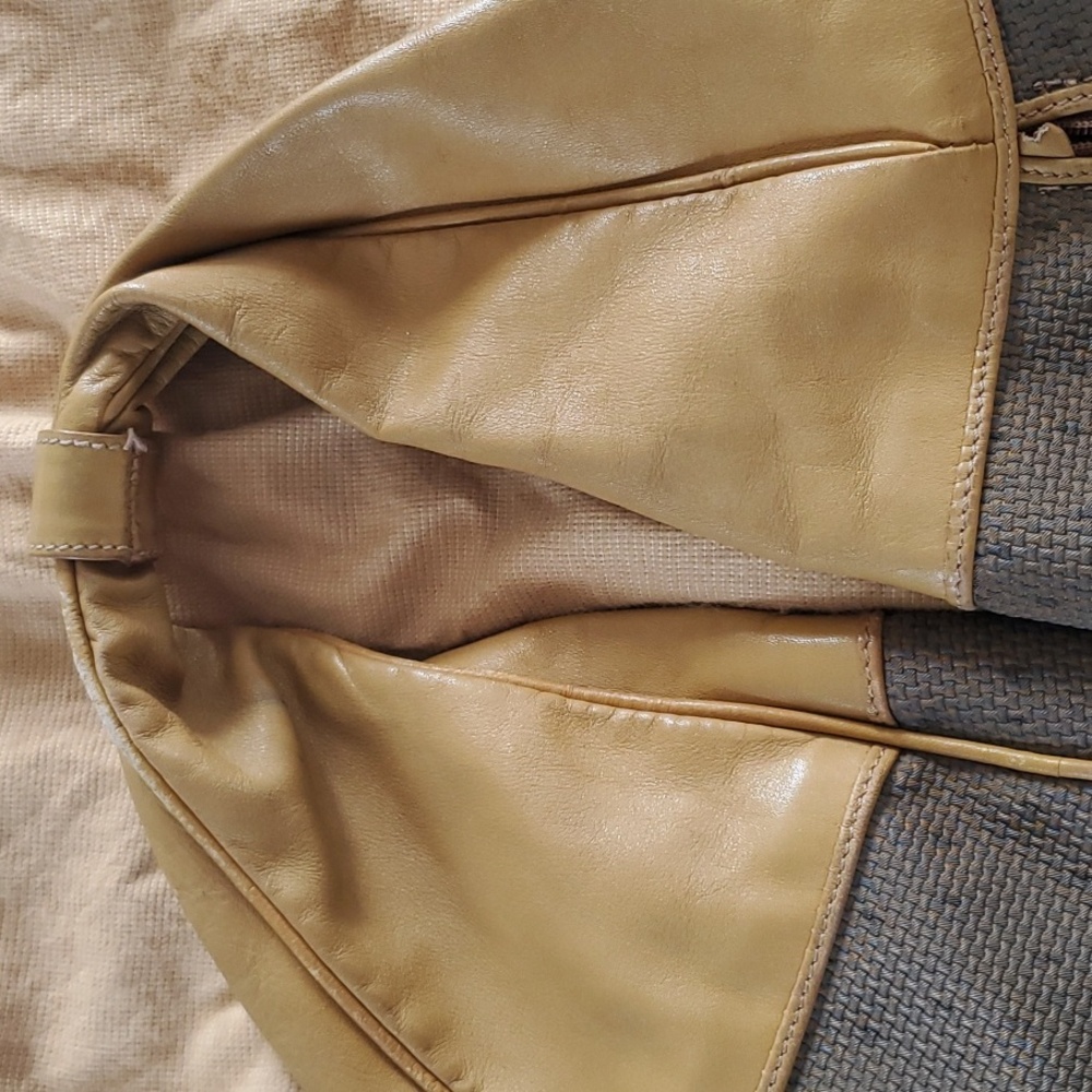 Yves Saint Laurent Top Knot Double Sided Shoulder Bag. 24" X 10" X1 0" (Triangle - Picture 8 of 9